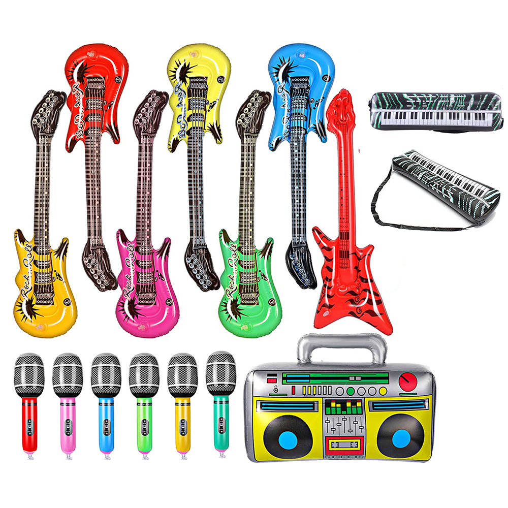 Musical Instrument Blow - Juego de instrumentos inflables, incluye guitarra