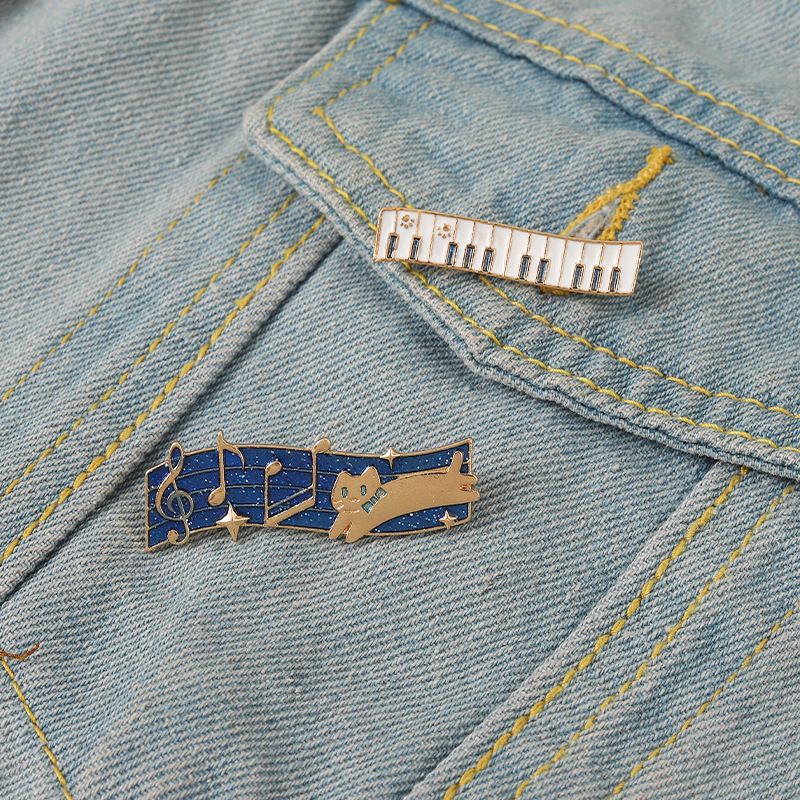 Musical Instrument Jewelry - Juego de 2 broches de esmalte