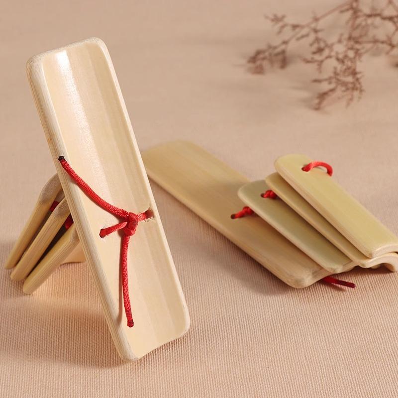 Musical Instrument Clapper - Juguetes de bambú natural para niños,