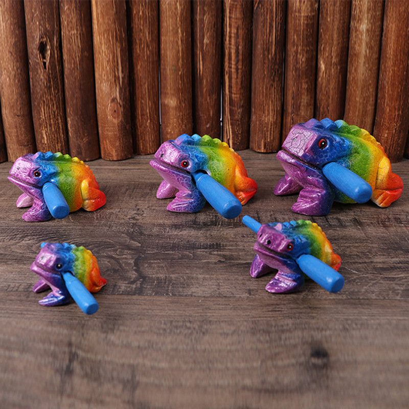 Rana tallada en madera colorid - Musical Instruments Cartoon reseña y precio