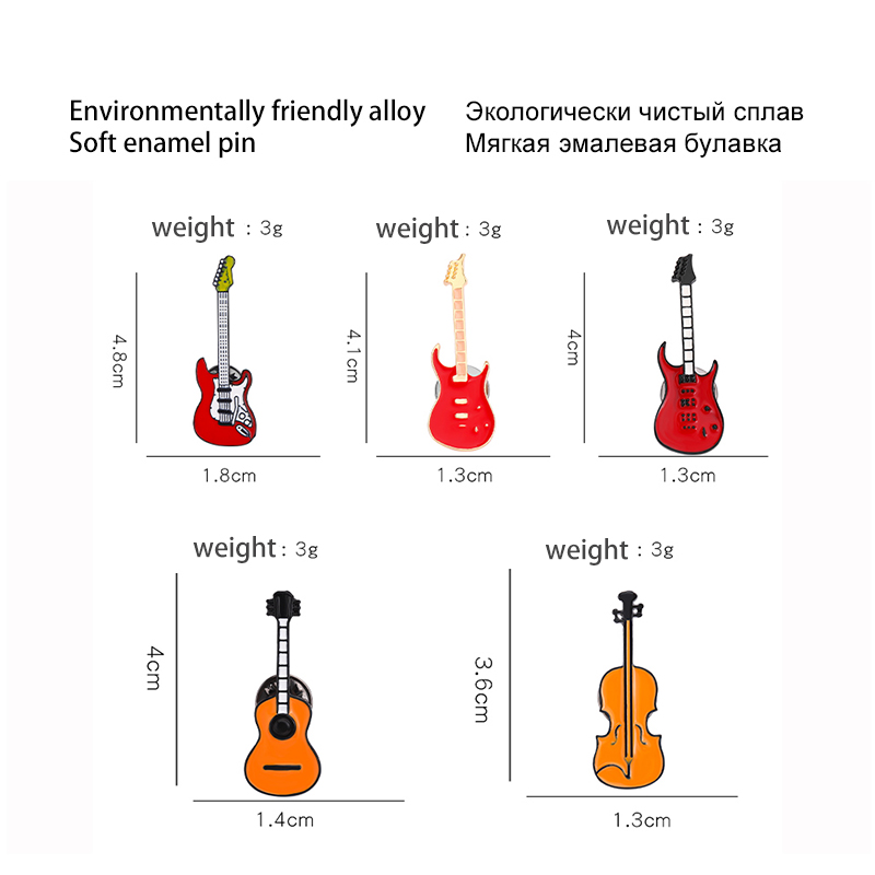 Alfileres, broches personaliza - Musical Instruments Cartoon reseña y precio
