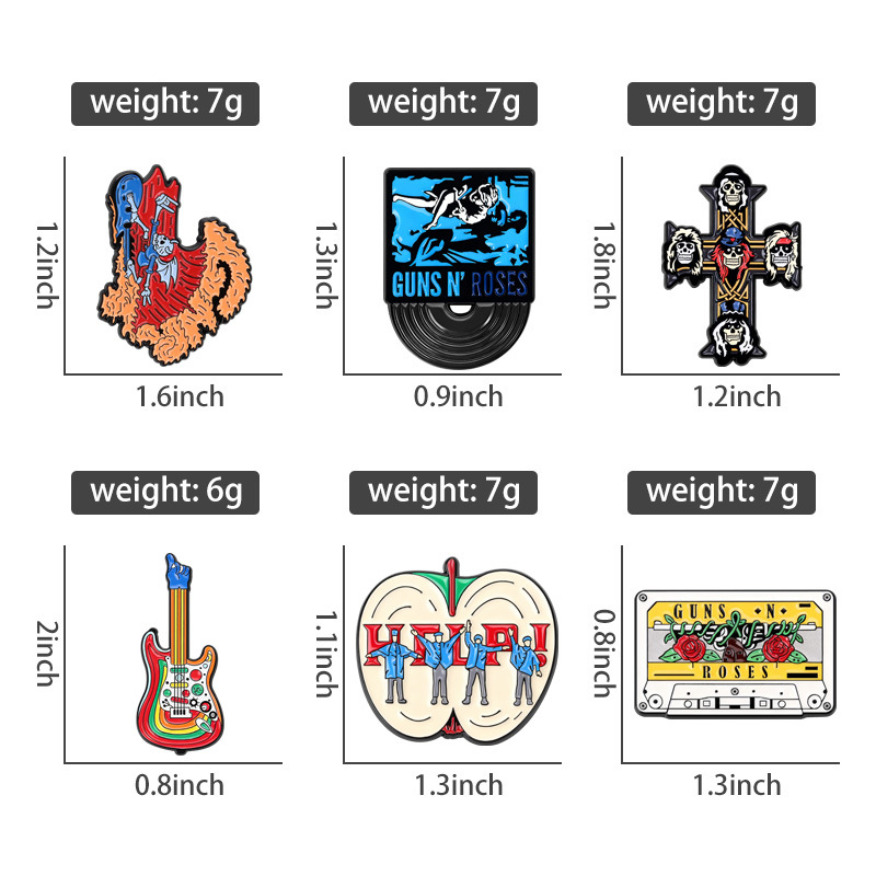 Pins de esmalte personalizados - Musical Instruments Cartoon reseña y precio