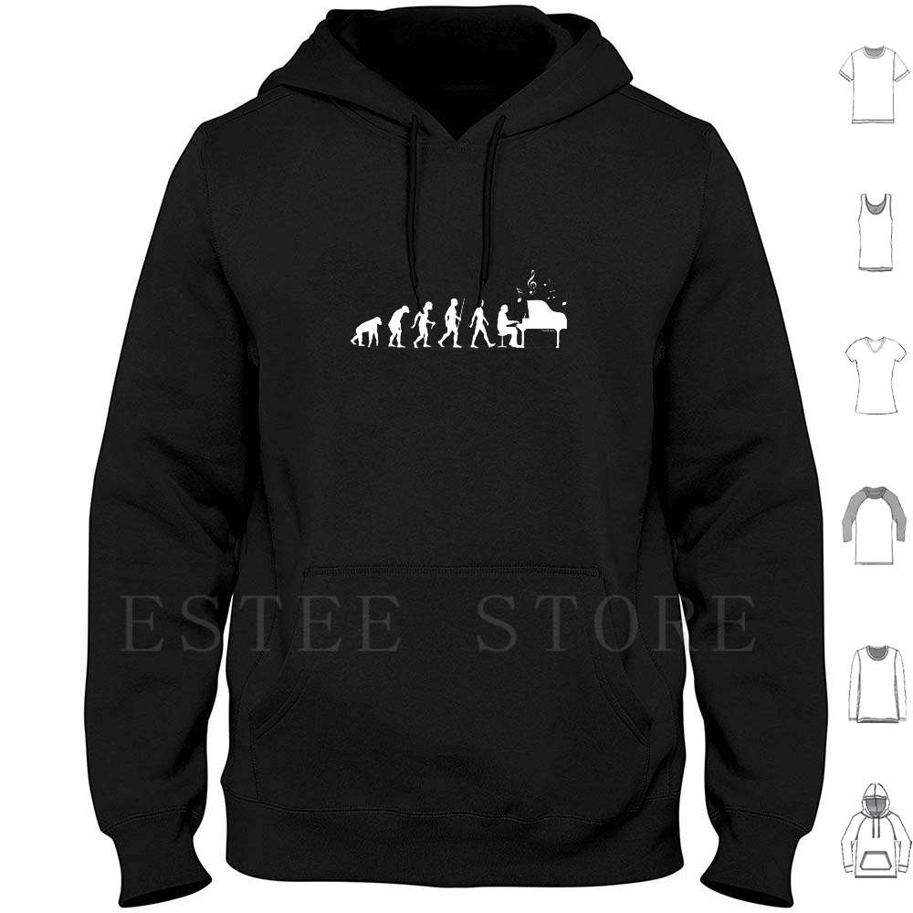 Piano Evolution Hoodie Long Sl - The History Of Musical Instrument reseña y precio