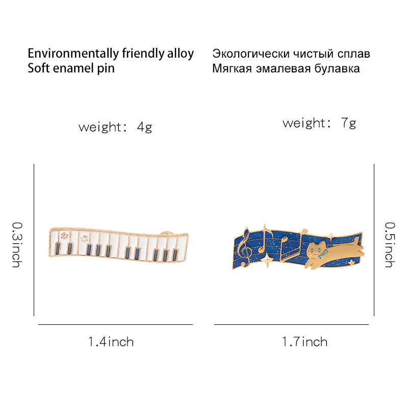 Juego de 2 broches de esmalte  - Musical Instrument Jewelry reseña y precio