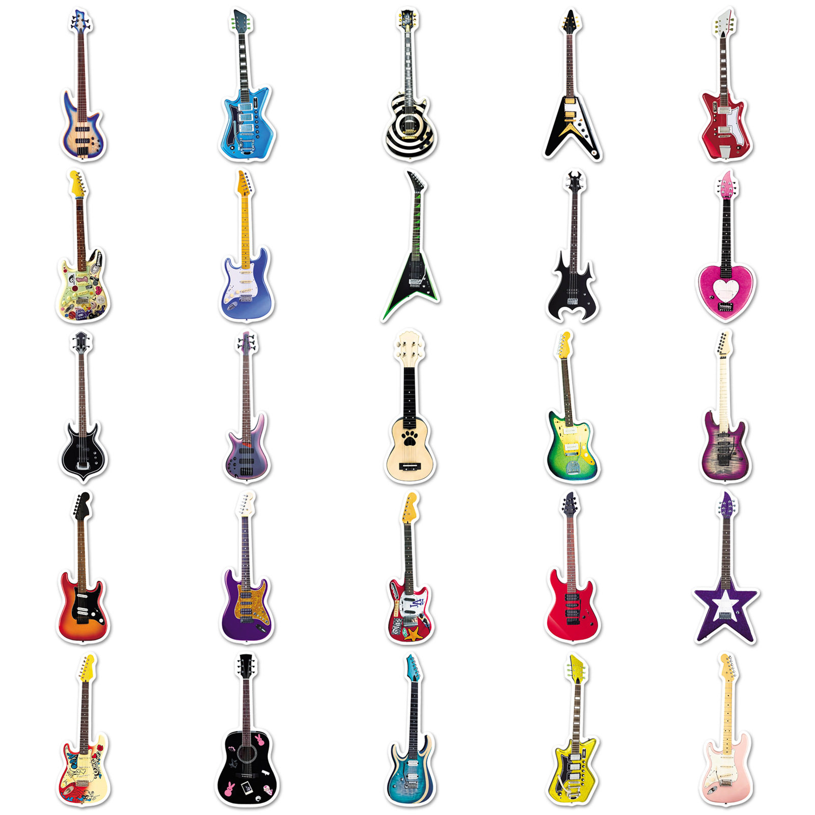 Paquete de 50 pegatinas de gra - Musical Instruments Cartoon reseña y precio