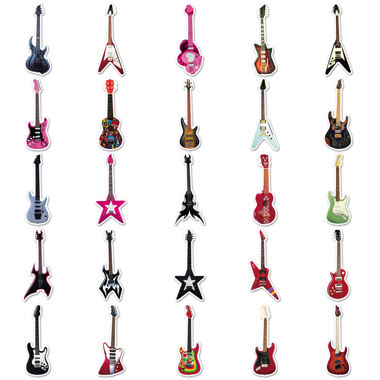 Paquete de 50 pegatinas de gra - Musical Instruments Cartoon reseña y precio